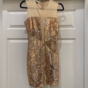 Bebe blush, sequin mini dress. Size Small.